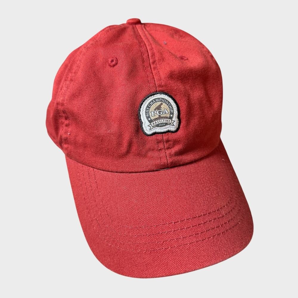 PGA Championships Hat Cap Strap Back Red Hazeltine 91st 2009 Ahead Golfer Mens